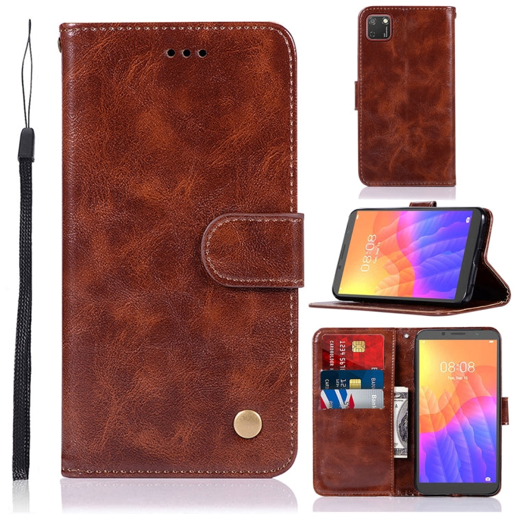 For Huawei Y5P / Honor 9S Copper Buckle Retro Crazy Horse Texture Horizontal Flip Leather Case with Holder & Card Slots & Wallet