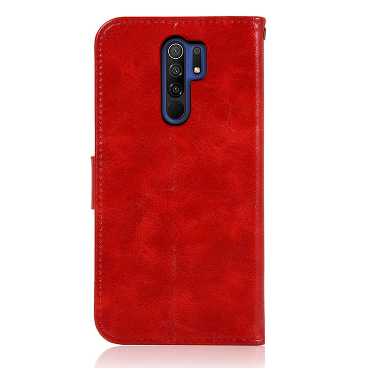For Xiaomi Redmi 9 Copper Buckle Retro Crazy Horse Texture Horizontal Flip Leather Case with Holder & Card Slots & Wallet