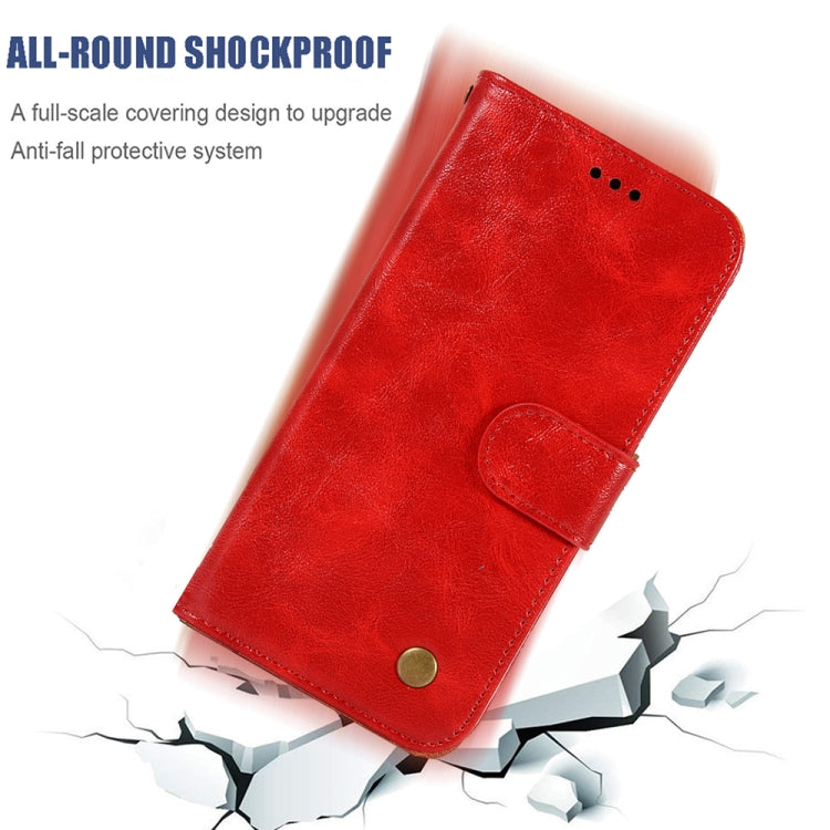 For Xiaomi Redmi 9 Copper Buckle Retro Crazy Horse Texture Horizontal Flip Leather Case with Holder & Card Slots & Wallet