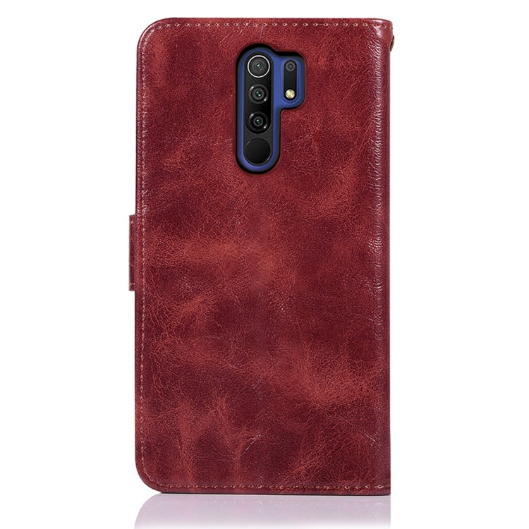 For Xiaomi Redmi 9 Copper Buckle Retro Crazy Horse Texture Horizontal Flip Leather Case with Holder & Card Slots & Wallet