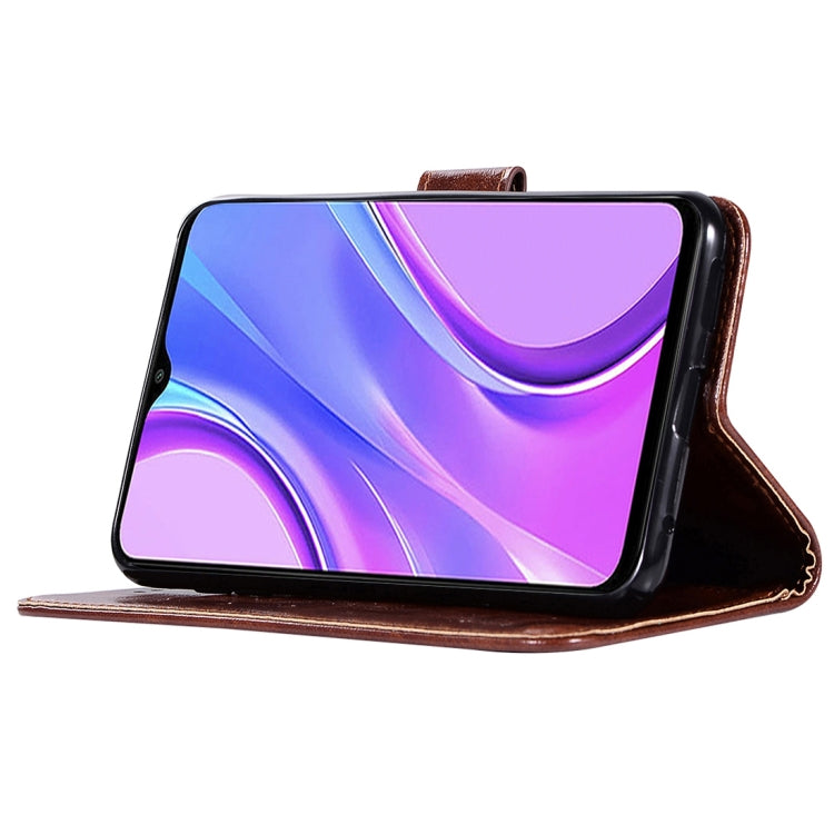 For Xiaomi Redmi 9 Copper Buckle Retro Crazy Horse Texture Horizontal Flip Leather Case with Holder & Card Slots & Wallet