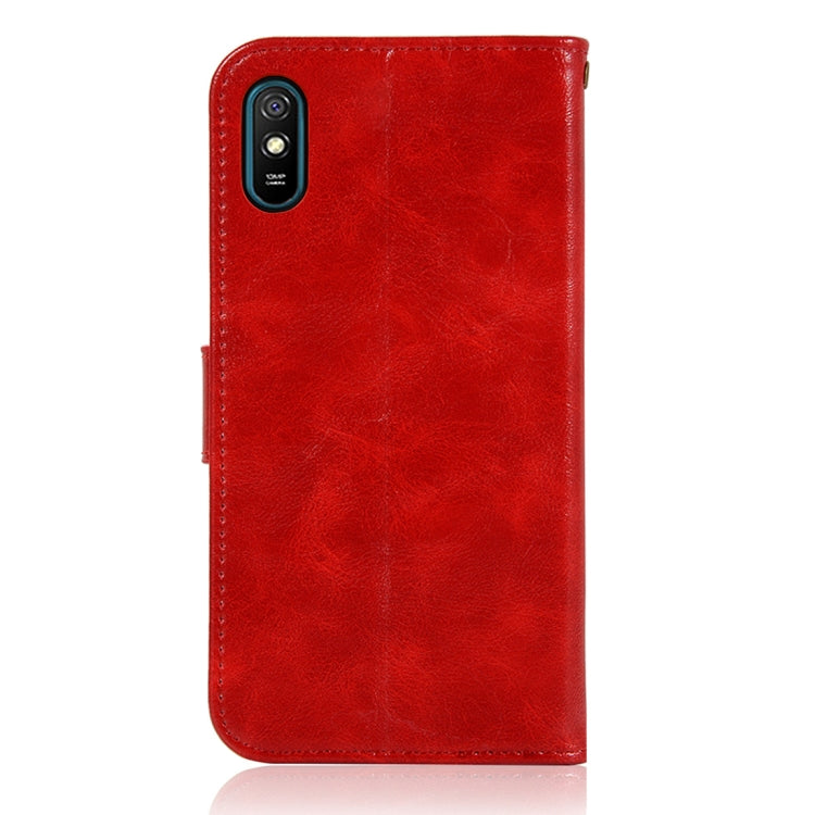 For Xiaomi Redmi 9A Copper Buckle Retro Crazy Horse Texture Horizontal Flip Leather Case with Holder & Card Slots & Wallet