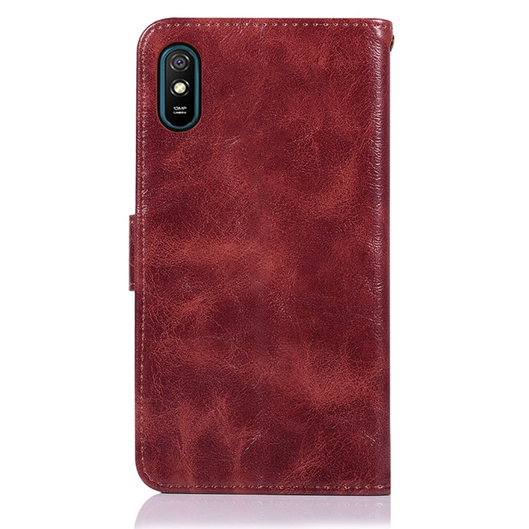 For Xiaomi Redmi 9A Copper Buckle Retro Crazy Horse Texture Horizontal Flip Leather Case with Holder & Card Slots & Wallet