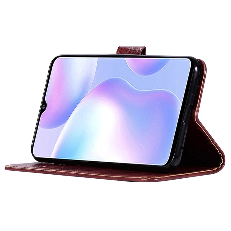 For Xiaomi Redmi 9A Copper Buckle Retro Crazy Horse Texture Horizontal Flip Leather Case with Holder & Card Slots & Wallet
