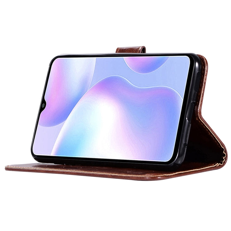 For Xiaomi Redmi 9A Copper Buckle Retro Crazy Horse Texture Horizontal Flip Leather Case with Holder & Card Slots & Wallet