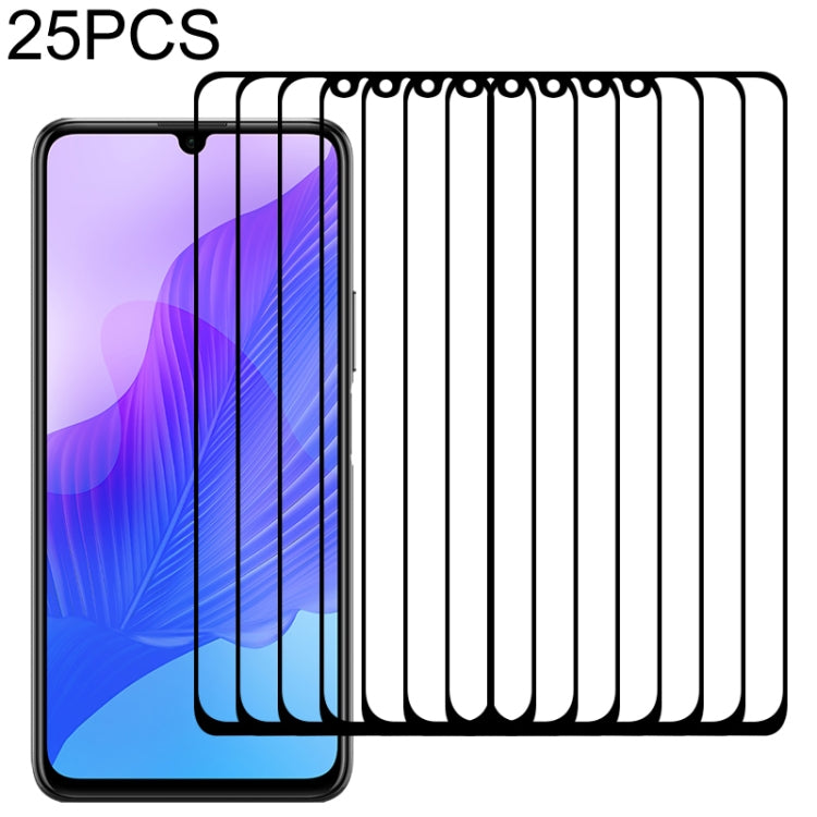 For Huawei Enjoy 20 Pro 25 PCS Full Glue Full Screen Tempered Glass Film