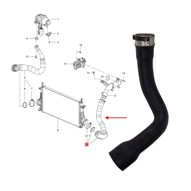 Intake Hose Turbo Intercooler Pipe 13242121 for INSIGNIA