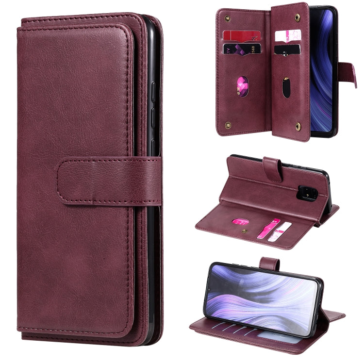 For Xiaomi Redmi 10X 5G / Redmi 10X Pro 5G Multifunctional Magnetic Copper Buckle Horizontal Flip Solid Color Leather Case with 10 Card Slots & Wallet & Holder & Photo Frame