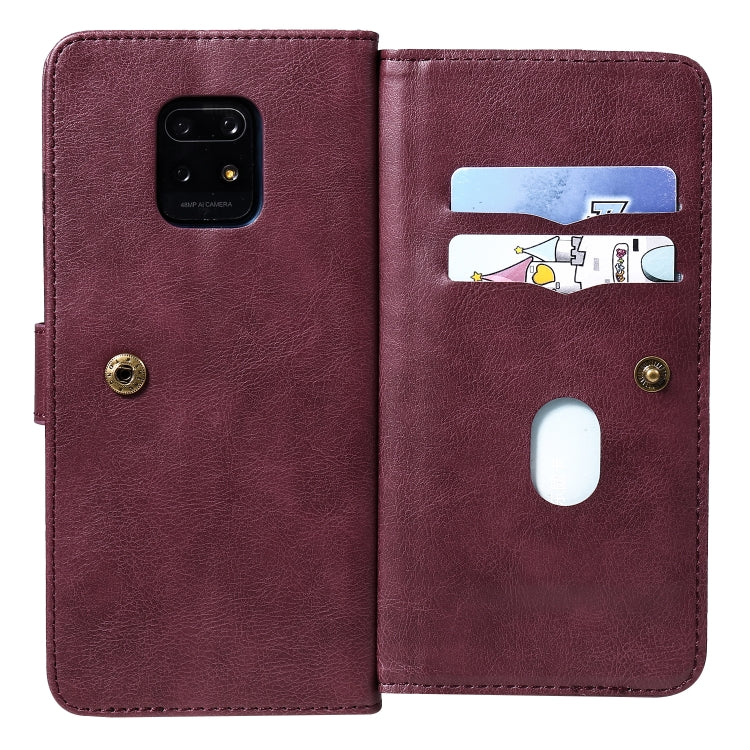 For Xiaomi Redmi 10X 5G / Redmi 10X Pro 5G Multifunctional Magnetic Copper Buckle Horizontal Flip Solid Color Leather Case with 10 Card Slots & Wallet & Holder & Photo Frame
