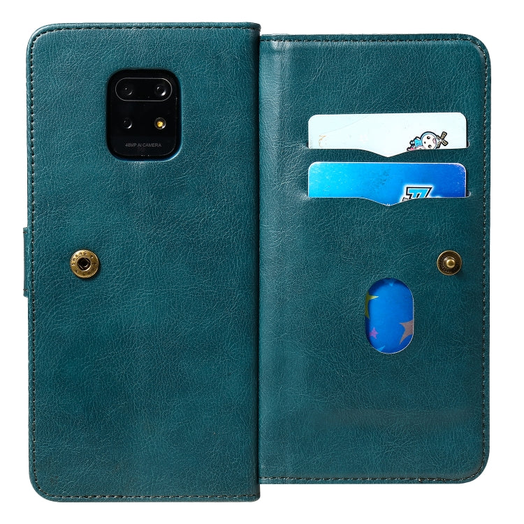 For Xiaomi Redmi 10X 5G / Redmi 10X Pro 5G Multifunctional Magnetic Copper Buckle Horizontal Flip Solid Color Leather Case with 10 Card Slots & Wallet & Holder & Photo Frame