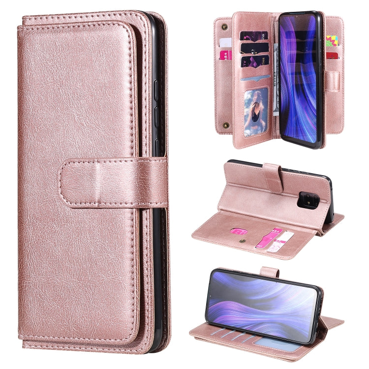 For Xiaomi Redmi 10X 5G / Redmi 10X Pro 5G Multifunctional Magnetic Copper Buckle Horizontal Flip Solid Color Leather Case with 10 Card Slots & Wallet & Holder & Photo Frame