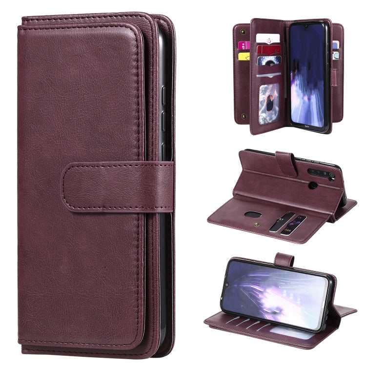 For Xiaomi Redmi Note 8 Multifunctional Magnetic Copper Buckle Horizontal Flip Solid Color Leather Case with 10 Card Slots & Wallet & Holder & Photo Frame