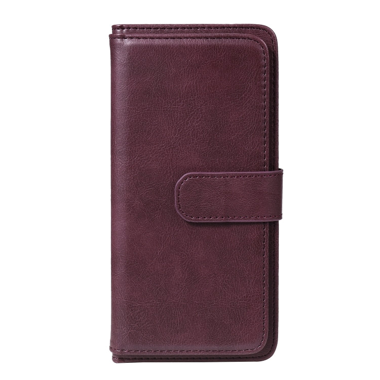 For Xiaomi Redmi Note 8 Multifunctional Magnetic Copper Buckle Horizontal Flip Solid Color Leather Case with 10 Card Slots & Wallet & Holder & Photo Frame
