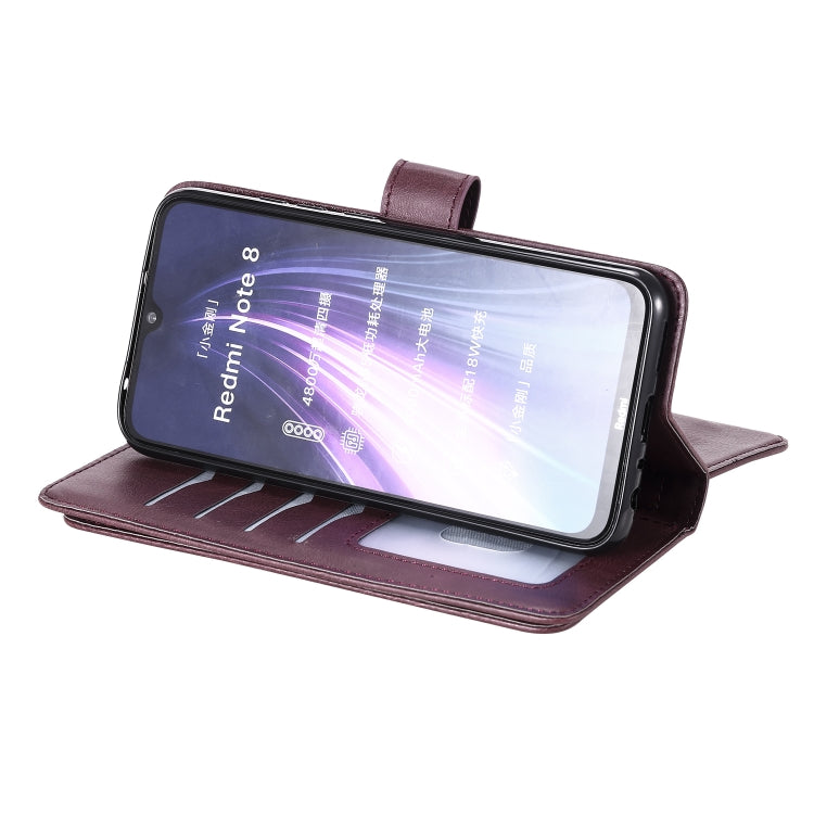 For Xiaomi Redmi Note 8 Multifunctional Magnetic Copper Buckle Horizontal Flip Solid Color Leather Case with 10 Card Slots & Wallet & Holder & Photo Frame