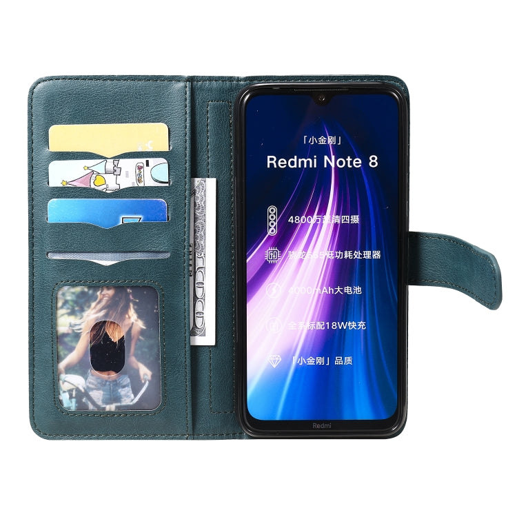 For Xiaomi Redmi Note 8 Multifunctional Magnetic Copper Buckle Horizontal Flip Solid Color Leather Case with 10 Card Slots & Wallet & Holder & Photo Frame