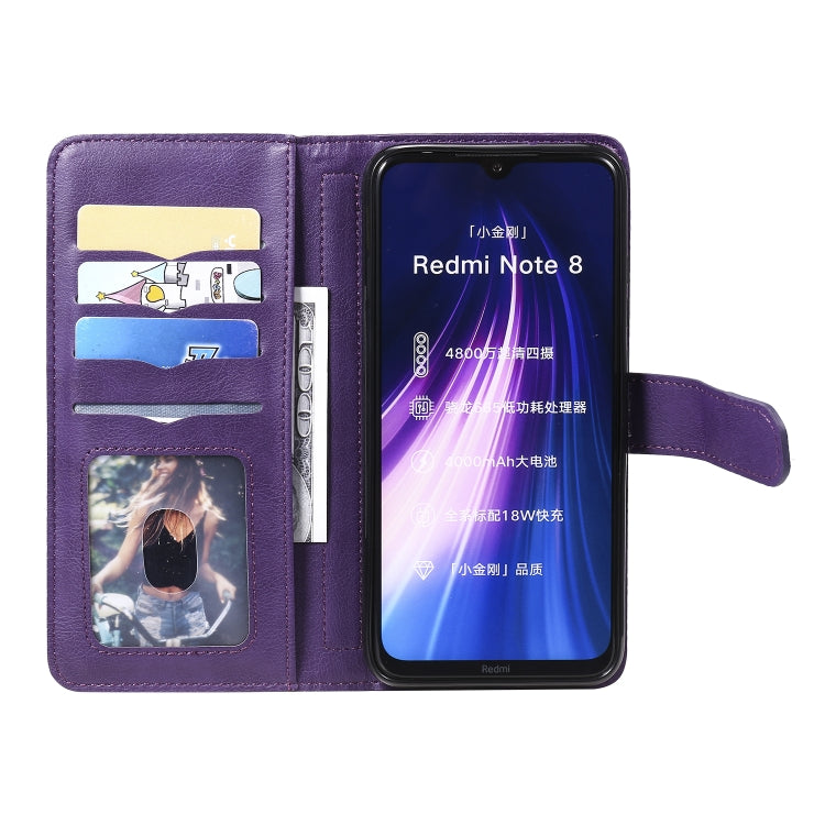 For Xiaomi Redmi Note 8 Multifunctional Magnetic Copper Buckle Horizontal Flip Solid Color Leather Case with 10 Card Slots & Wallet & Holder & Photo Frame