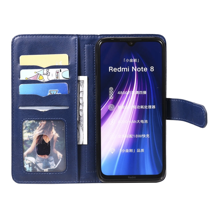 For Xiaomi Redmi Note 8 Multifunctional Magnetic Copper Buckle Horizontal Flip Solid Color Leather Case with 10 Card Slots & Wallet & Holder & Photo Frame