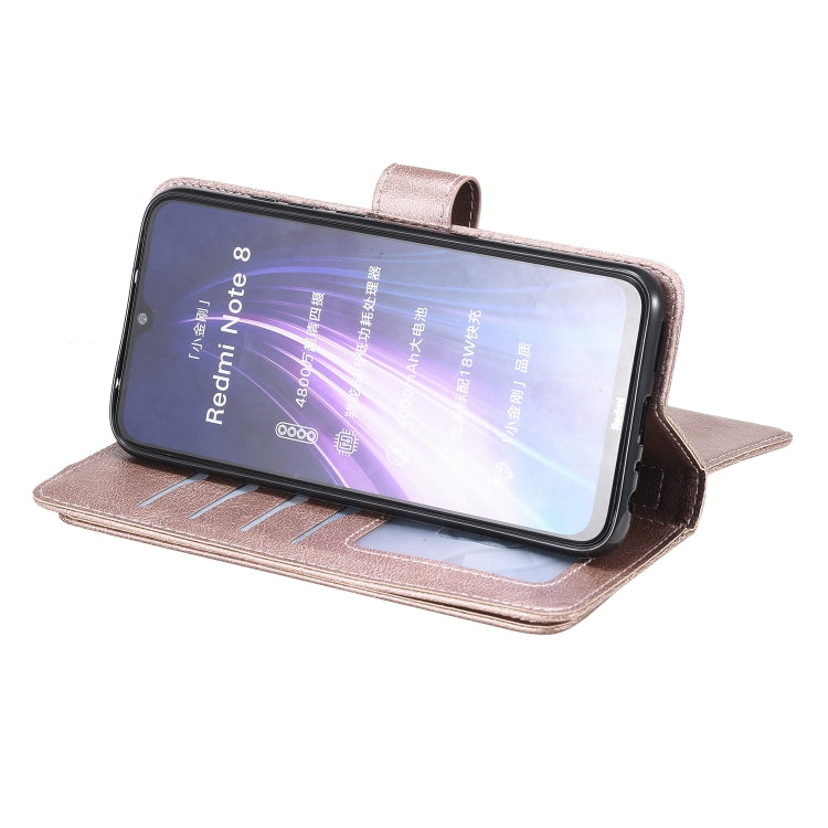 For Xiaomi Redmi Note 8 Multifunctional Magnetic Copper Buckle Horizontal Flip Solid Color Leather Case with 10 Card Slots & Wallet & Holder & Photo Frame