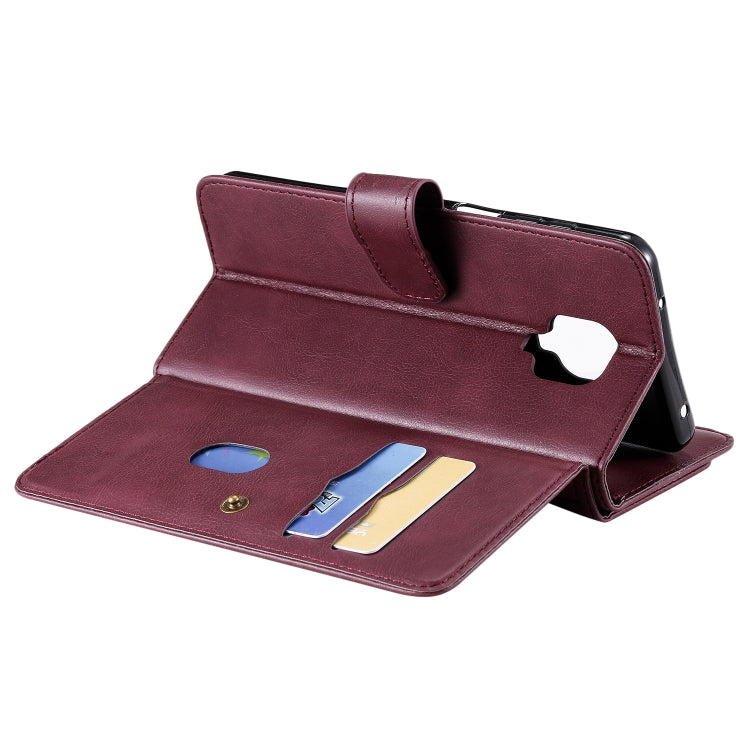 For Xiaomi Redmi Note 9S Multifunctional Magnetic Copper Buckle Horizontal Flip Solid Color Leather Case with 10 Card Slots & Wallet & Holder & Photo Frame