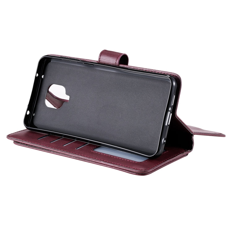 For Xiaomi Redmi Note 9S Multifunctional Magnetic Copper Buckle Horizontal Flip Solid Color Leather Case with 10 Card Slots & Wallet & Holder & Photo Frame