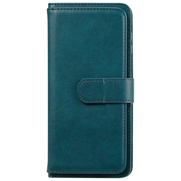 For Xiaomi Redmi Note 9S Multifunctional Magnetic Copper Buckle Horizontal Flip Solid Color Leather Case with 10 Card Slots & Wallet & Holder & Photo Frame