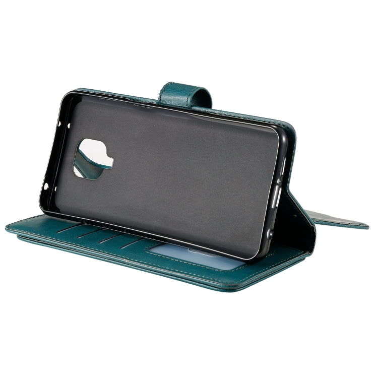 For Xiaomi Redmi Note 9S Multifunctional Magnetic Copper Buckle Horizontal Flip Solid Color Leather Case with 10 Card Slots & Wallet & Holder & Photo Frame