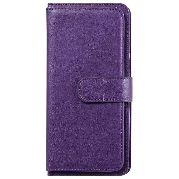 For Xiaomi Redmi Note 9S Multifunctional Magnetic Copper Buckle Horizontal Flip Solid Color Leather Case with 10 Card Slots & Wallet & Holder & Photo Frame