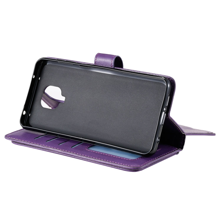 For Xiaomi Redmi Note 9S Multifunctional Magnetic Copper Buckle Horizontal Flip Solid Color Leather Case with 10 Card Slots & Wallet & Holder & Photo Frame