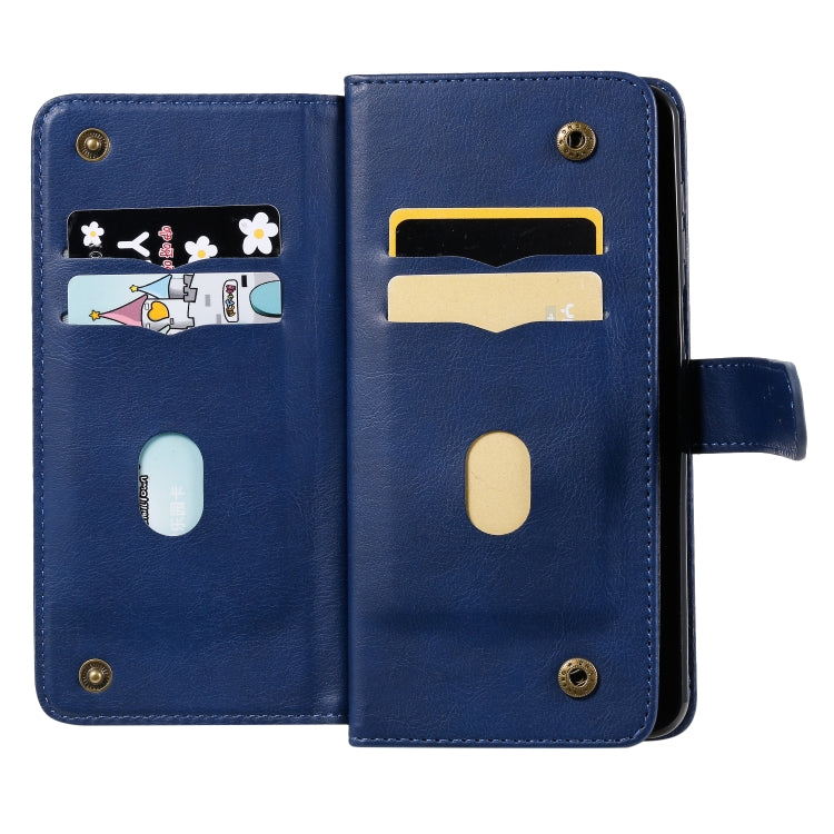 For Xiaomi Redmi Note 9S Multifunctional Magnetic Copper Buckle Horizontal Flip Solid Color Leather Case with 10 Card Slots & Wallet & Holder & Photo Frame