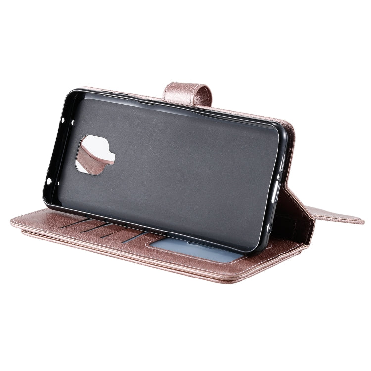 For Xiaomi Redmi Note 9S Multifunctional Magnetic Copper Buckle Horizontal Flip Solid Color Leather Case with 10 Card Slots & Wallet & Holder & Photo Frame