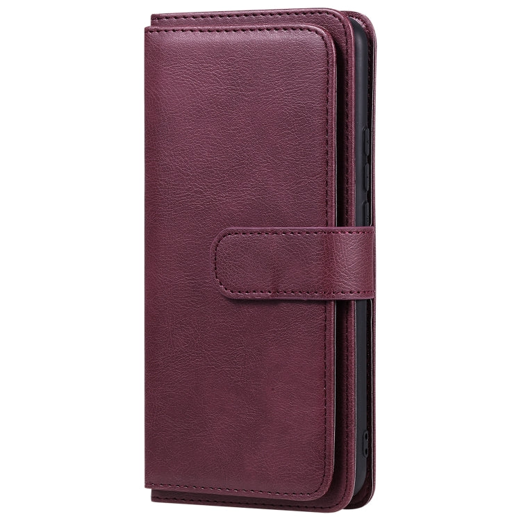 For Xiaomi Redmi 9 Multifunctional Magnetic Copper Buckle Horizontal Flip Solid Color Leather Case with 10 Card Slots & Wallet & Holder & Photo Frame