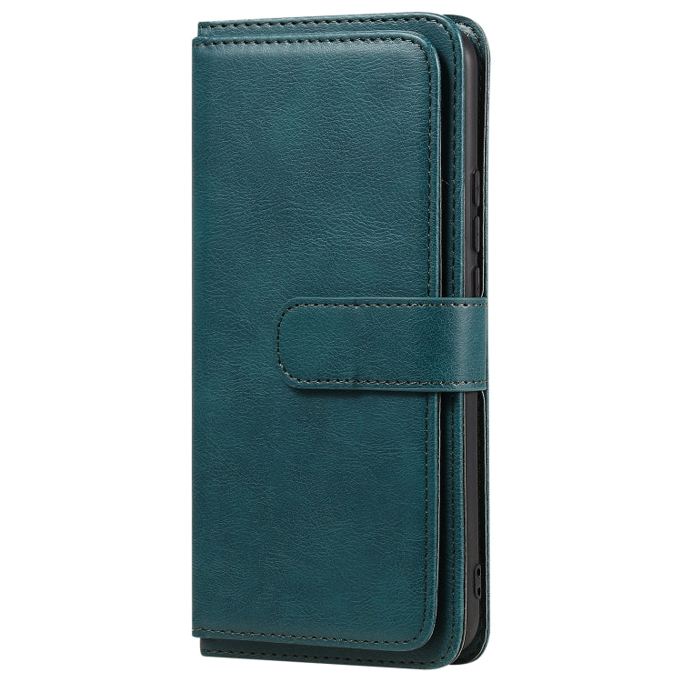 For Xiaomi Redmi 9 Multifunctional Magnetic Copper Buckle Horizontal Flip Solid Color Leather Case with 10 Card Slots & Wallet & Holder & Photo Frame