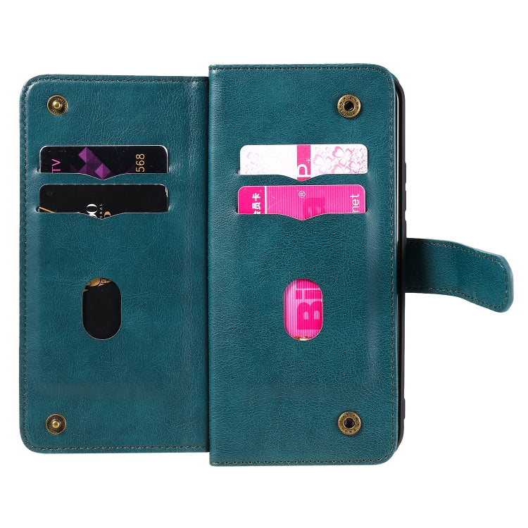 For Xiaomi Redmi 9 Multifunctional Magnetic Copper Buckle Horizontal Flip Solid Color Leather Case with 10 Card Slots & Wallet & Holder & Photo Frame