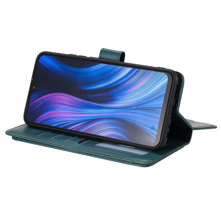 For Xiaomi Redmi 9 Multifunctional Magnetic Copper Buckle Horizontal Flip Solid Color Leather Case with 10 Card Slots & Wallet & Holder & Photo Frame