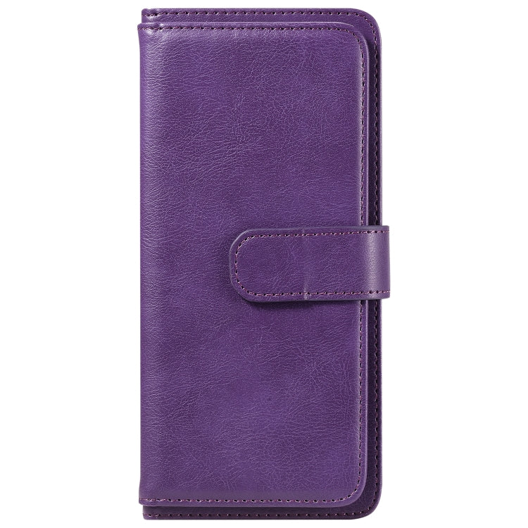 For Xiaomi Redmi 9 Multifunctional Magnetic Copper Buckle Horizontal Flip Solid Color Leather Case with 10 Card Slots & Wallet & Holder & Photo Frame