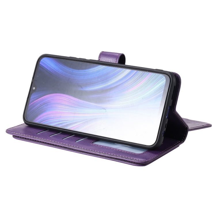 For Xiaomi Redmi 9 Multifunctional Magnetic Copper Buckle Horizontal Flip Solid Color Leather Case with 10 Card Slots & Wallet & Holder & Photo Frame