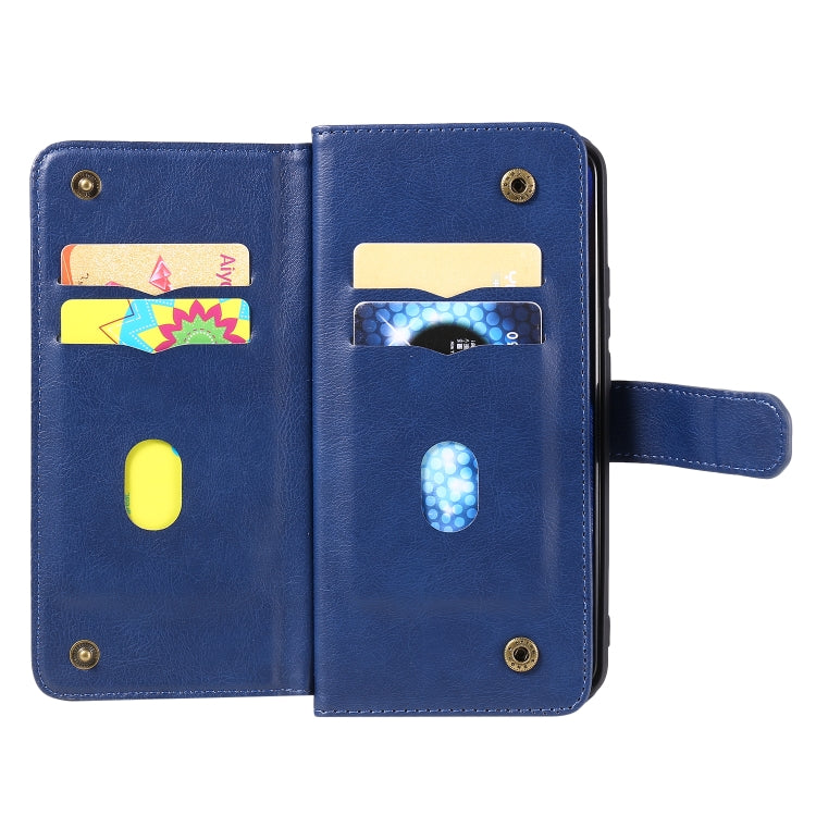 For Xiaomi Redmi 9 Multifunctional Magnetic Copper Buckle Horizontal Flip Solid Color Leather Case with 10 Card Slots & Wallet & Holder & Photo Frame