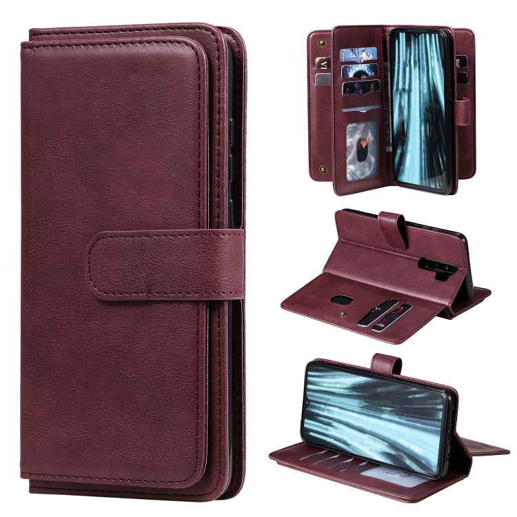 For Xiaomi Redmi Note 8 Pro Multifunctional Magnetic Copper Buckle Horizontal Flip Solid Color Leather Case with 10 Card Slots & Wallet & Holder & Photo Frame