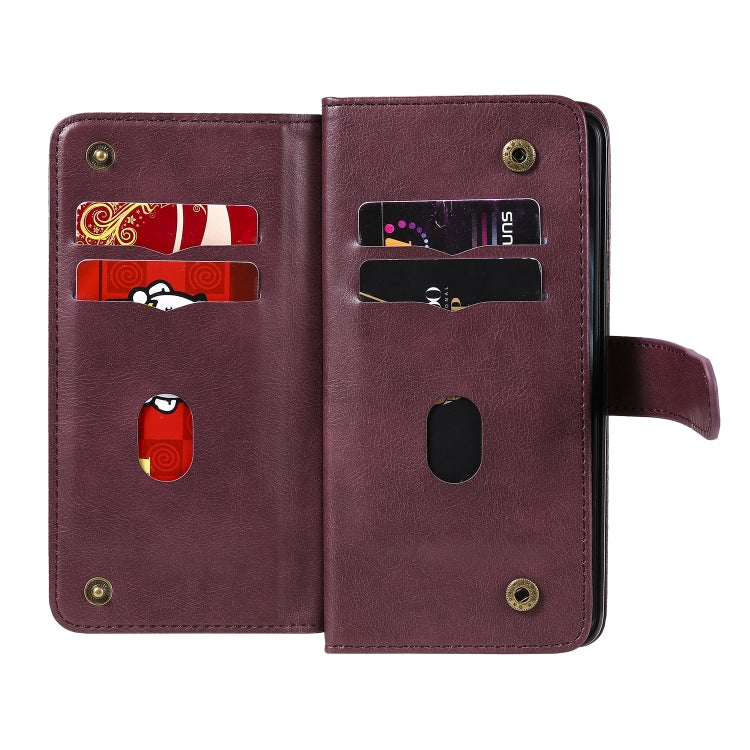 For Xiaomi Redmi Note 8 Pro Multifunctional Magnetic Copper Buckle Horizontal Flip Solid Color Leather Case with 10 Card Slots & Wallet & Holder & Photo Frame