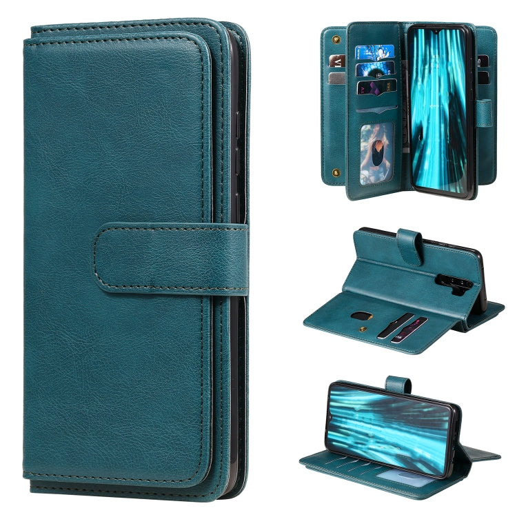 For Xiaomi Redmi Note 8 Pro Multifunctional Magnetic Copper Buckle Horizontal Flip Solid Color Leather Case with 10 Card Slots & Wallet & Holder & Photo Frame