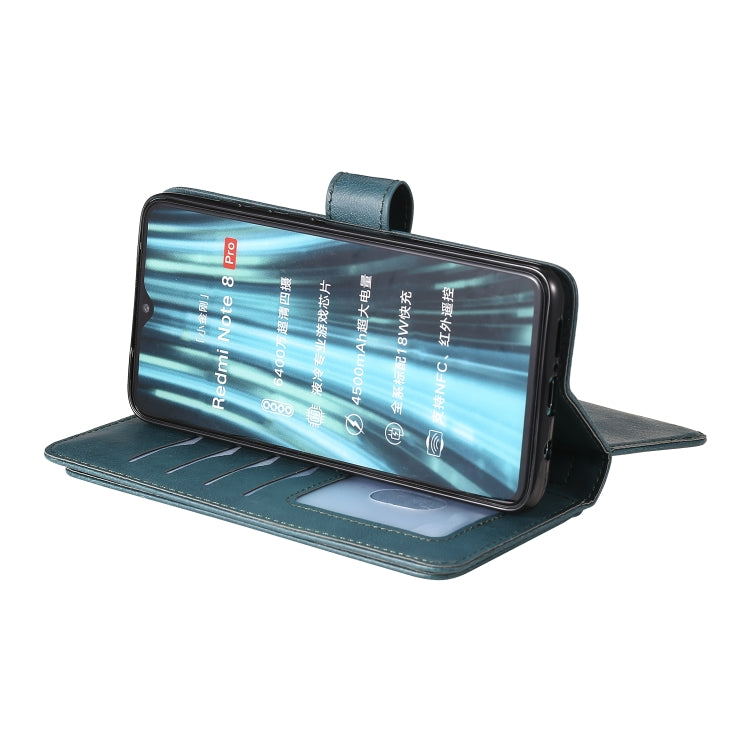 For Xiaomi Redmi Note 8 Pro Multifunctional Magnetic Copper Buckle Horizontal Flip Solid Color Leather Case with 10 Card Slots & Wallet & Holder & Photo Frame