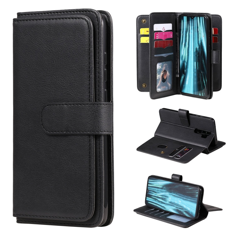 For Xiaomi Redmi Note 8 Pro Multifunctional Magnetic Copper Buckle Horizontal Flip Solid Color Leather Case with 10 Card Slots & Wallet & Holder & Photo Frame