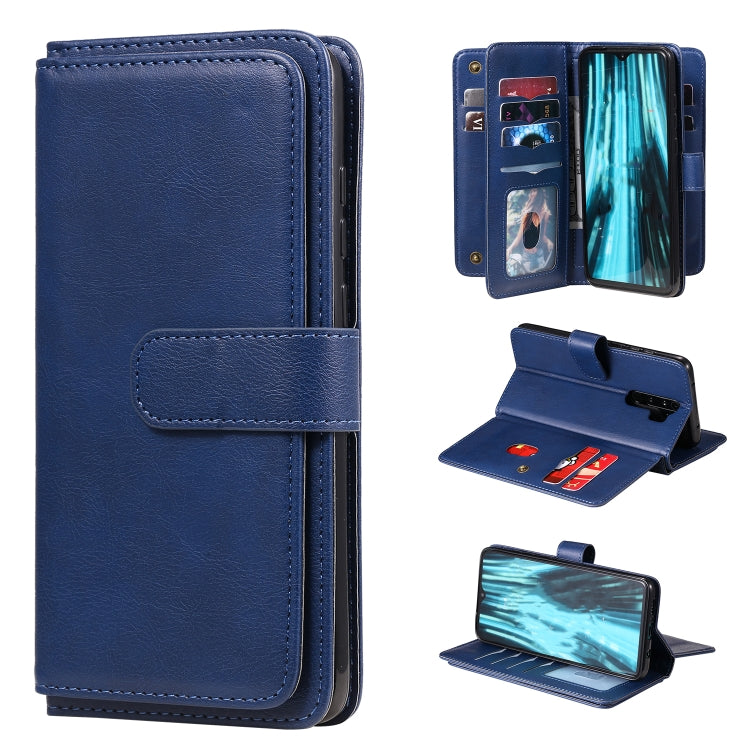 For Xiaomi Redmi Note 8 Pro Multifunctional Magnetic Copper Buckle Horizontal Flip Solid Color Leather Case with 10 Card Slots & Wallet & Holder & Photo Frame