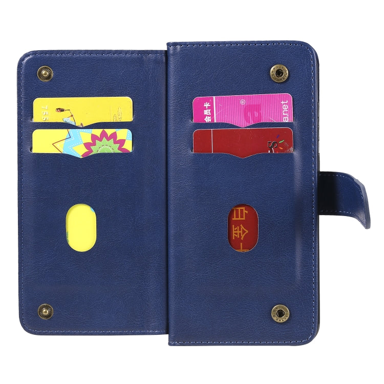 For Xiaomi Redmi Note 8 Pro Multifunctional Magnetic Copper Buckle Horizontal Flip Solid Color Leather Case with 10 Card Slots & Wallet & Holder & Photo Frame