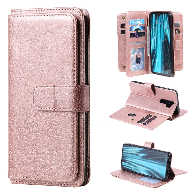 For Xiaomi Redmi Note 8 Pro Multifunctional Magnetic Copper Buckle Horizontal Flip Solid Color Leather Case with 10 Card Slots & Wallet & Holder & Photo Frame