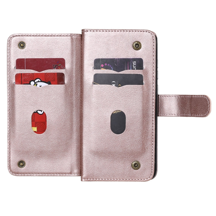 For Xiaomi Redmi Note 8 Pro Multifunctional Magnetic Copper Buckle Horizontal Flip Solid Color Leather Case with 10 Card Slots & Wallet & Holder & Photo Frame