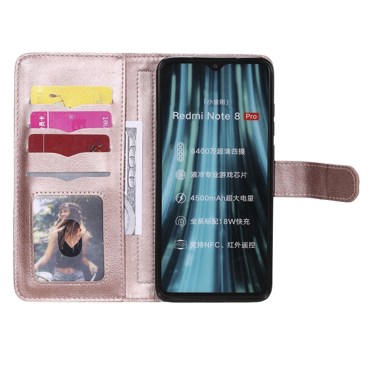 For Xiaomi Redmi Note 8 Pro Multifunctional Magnetic Copper Buckle Horizontal Flip Solid Color Leather Case with 10 Card Slots & Wallet & Holder & Photo Frame