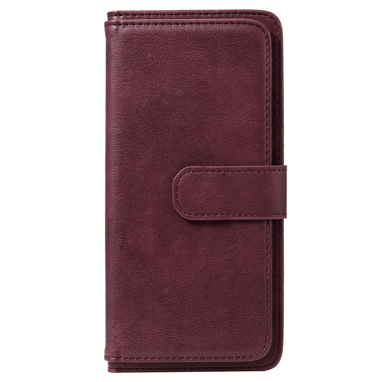 For Xiaomi Mi 10 Lite Multifunctional Magnetic Copper Buckle Horizontal Flip Solid Color Leather Case with 10 Card Slots & Wallet & Holder & Photo Frame