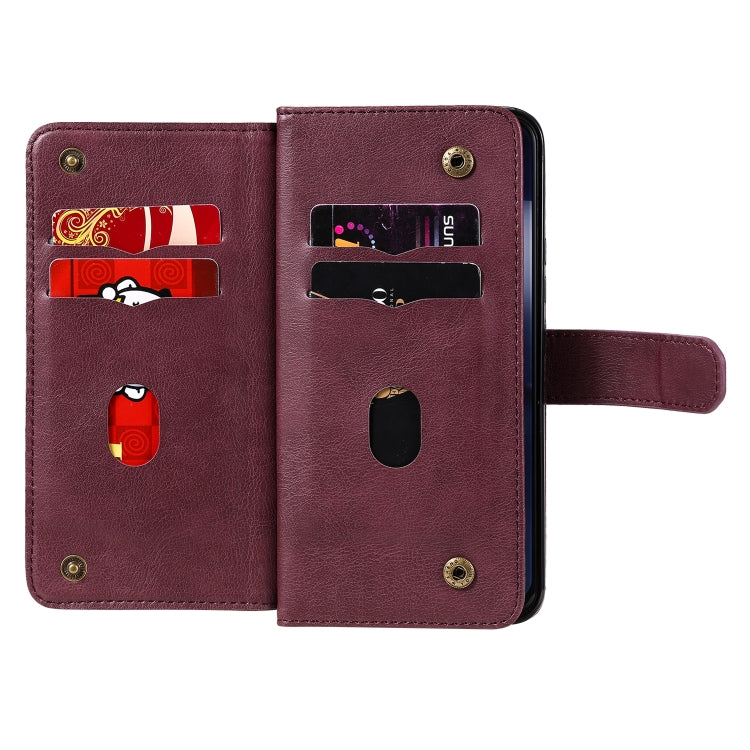 For Xiaomi Mi 10 Lite Multifunctional Magnetic Copper Buckle Horizontal Flip Solid Color Leather Case with 10 Card Slots & Wallet & Holder & Photo Frame