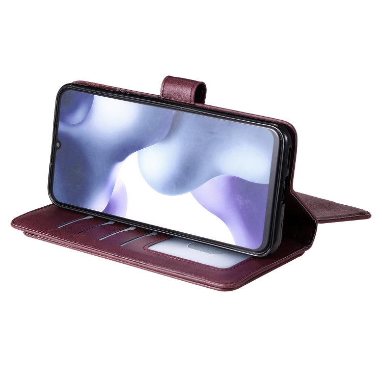 For Xiaomi Mi 10 Lite Multifunctional Magnetic Copper Buckle Horizontal Flip Solid Color Leather Case with 10 Card Slots & Wallet & Holder & Photo Frame